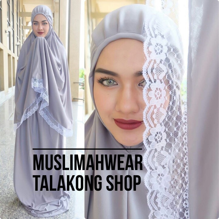 ตะละกง ชุดละหมาด talakong สีเทา ตะละกง ชุดละหมาด talakong สีเทา