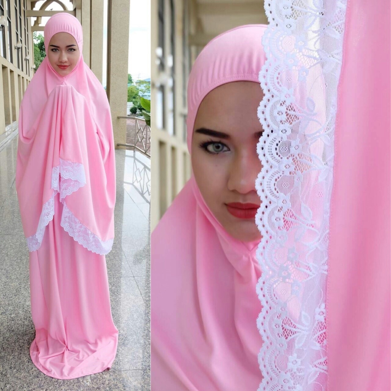 ตะละกง ชุดละหมาด talakong สีชมพู ตะละกง ชุดละหมาด talakong สีชมพู