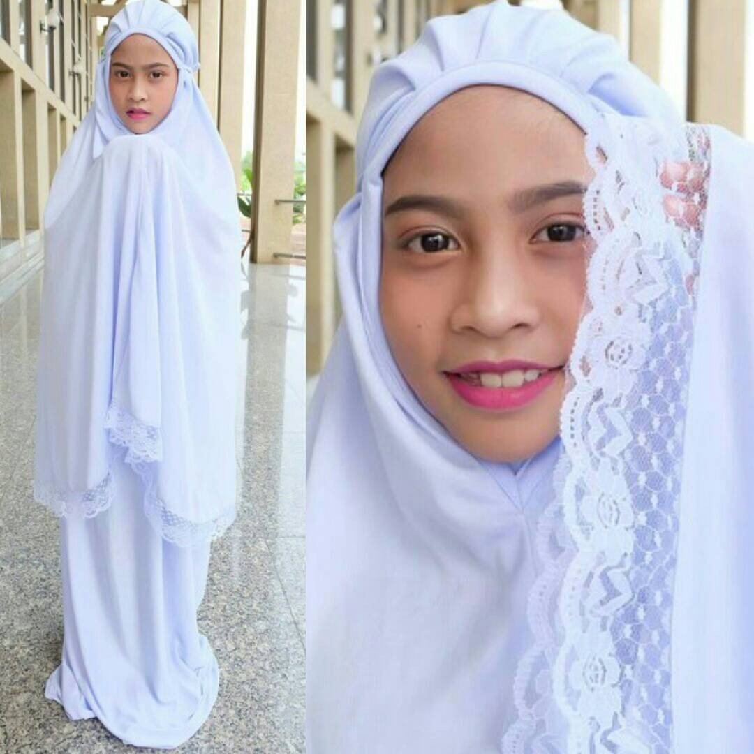 ตะละกงเด็ก ชุดละหมาดเด็ก talakongdek ผ้าละหมาดเด็ก สีขาวคราม ไซน์เด็ก 6-8ปี ตะละกงเด็ก ชุดละหมาดเด็ก talakongdek ผ้าละหมาดเด็ก สีขาวคราม ไซน์เด็ก 6-8ปี