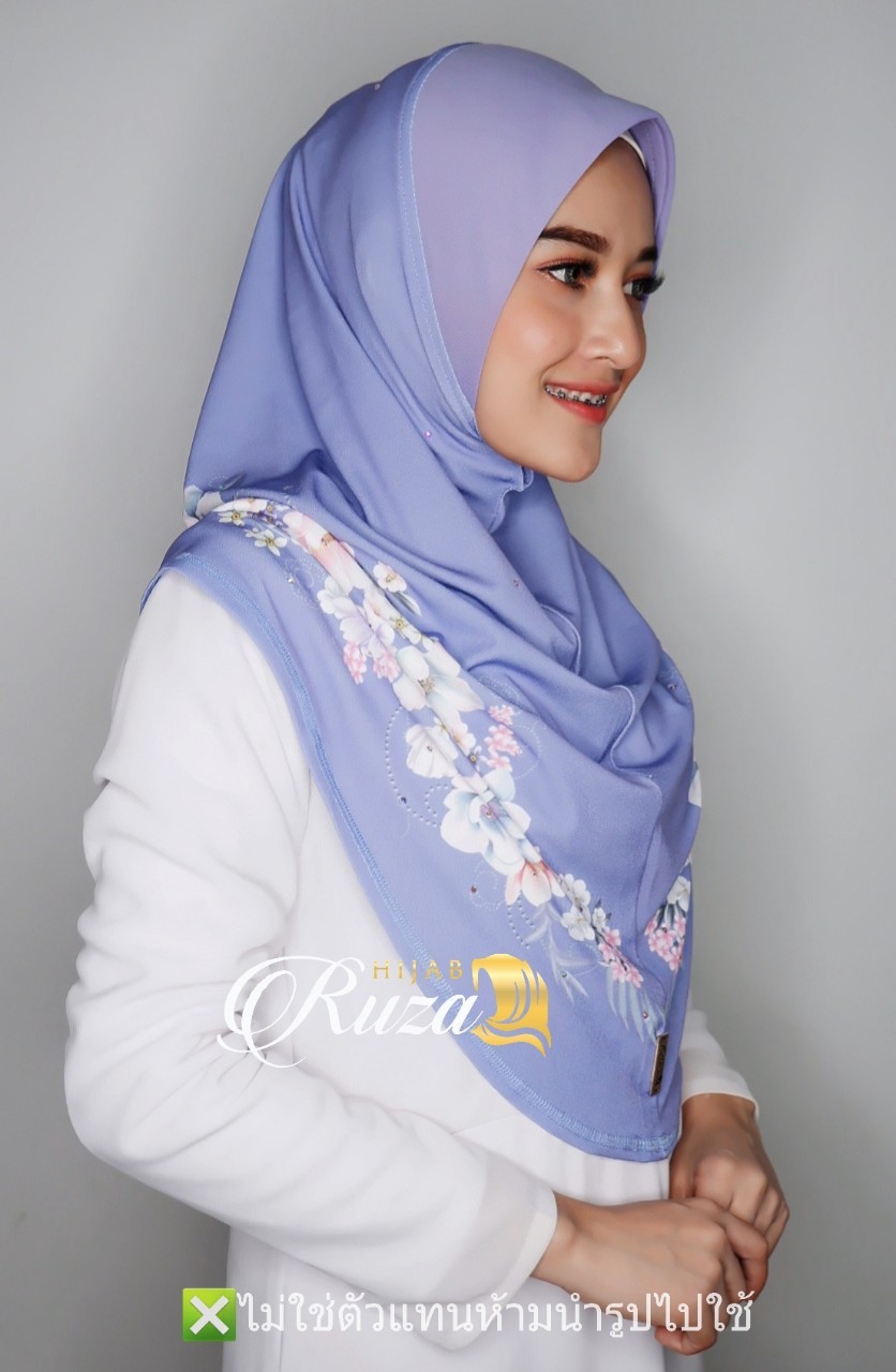 hijab ฮีญาบสวมสำเร็จผ้าลายในตัว เนื้อผ้า moss crepe ทรงหน้า scuba hijab ฮีญาบสวมสำเร็จผ้าลายในตัว เนื้อผ้า moss crepe ทรงหน้า scuba