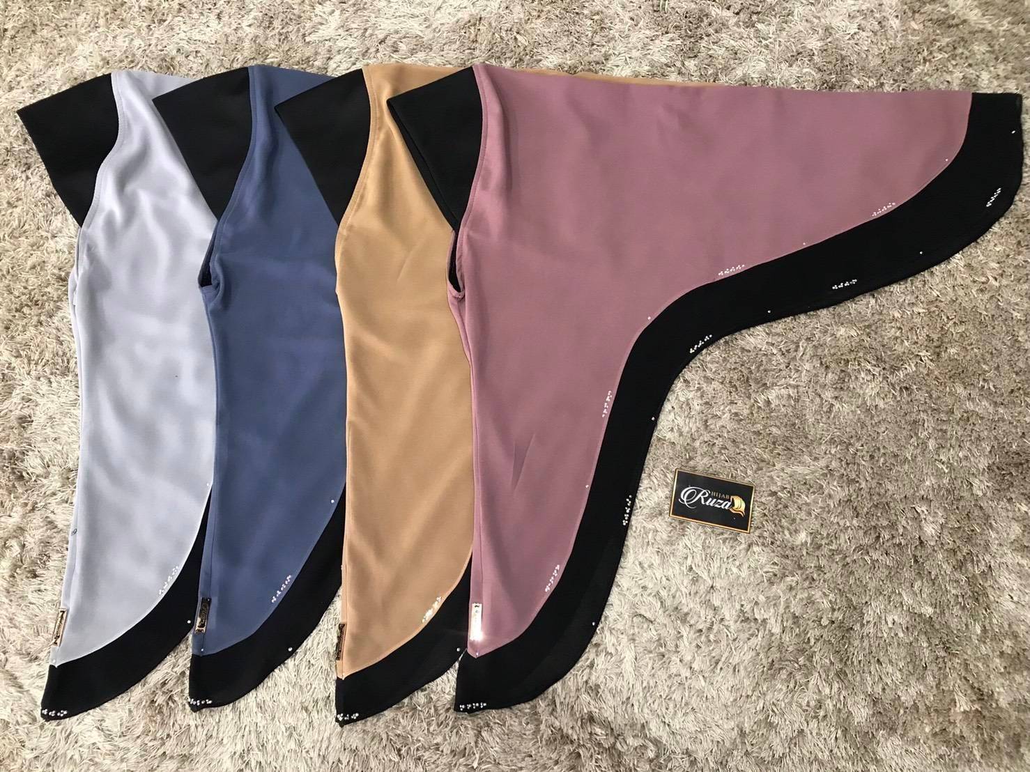 ฮีญาบ เนื้อผ้า ชีฟอง2 tone ทรงหน้า Scuba ฮีญาบ เนื้อผ้า ชีฟอง2 tone ทรงหน้า Scuba