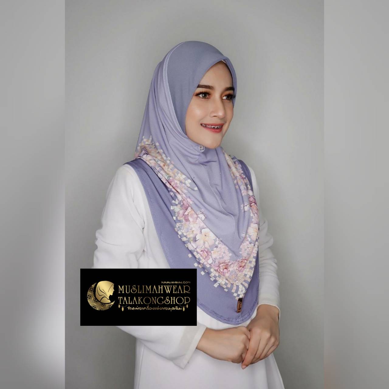 hijab ผ้าคลุมหัวมุสลิม แบบสวมสำเร็จงานผ้าลายในตัว ไซส์ M hijab ผ้าคลุมหัวมุสลิม แบบสวมสำเร็จงานผ้าลายในตัว ไซส์ M