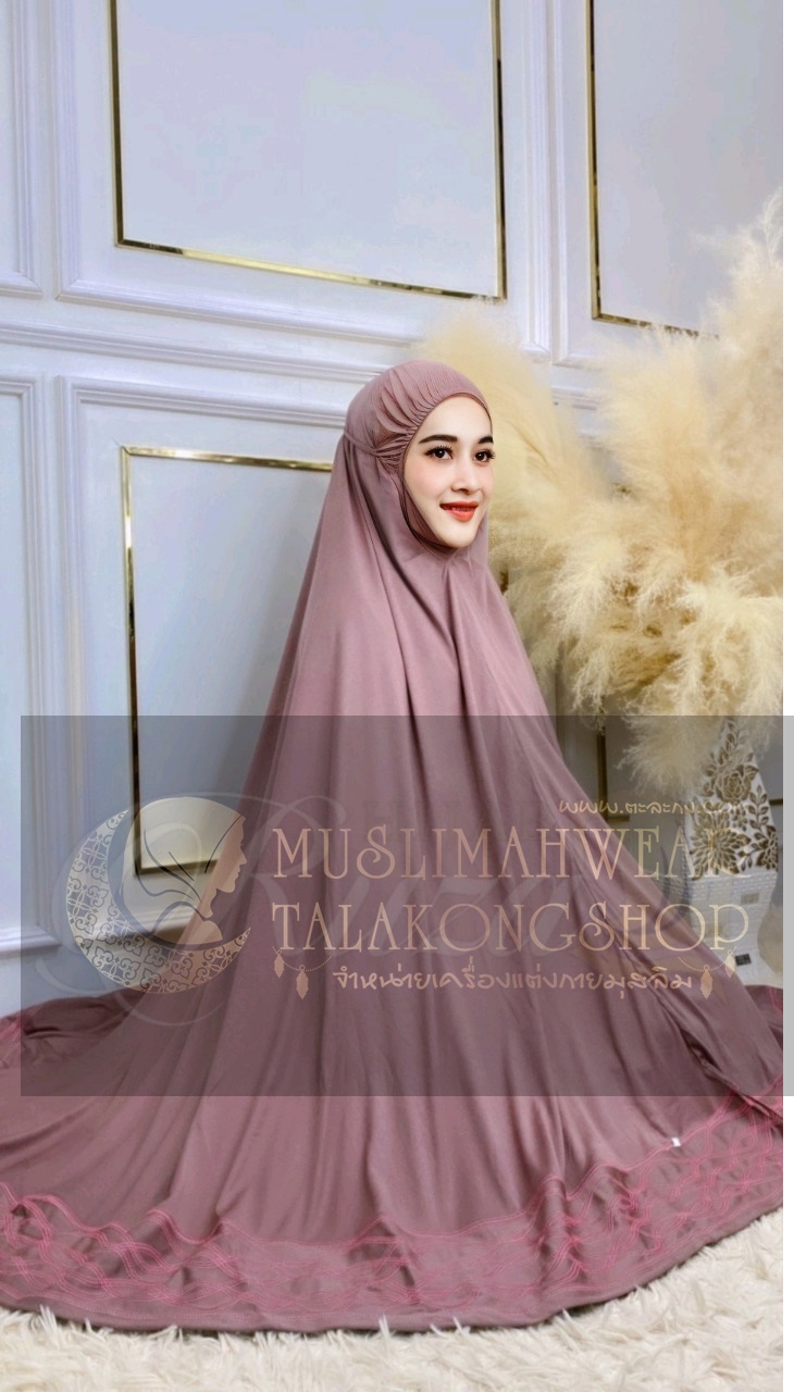 Telekung รุ่นปักคลื่น เนื้อผ้า cotton viscose gredA 299 ส่งฟรี Telekung รุ่นปักคลื่น เนื้อผ้า cotton viscose gredA 299 ส่งฟรี