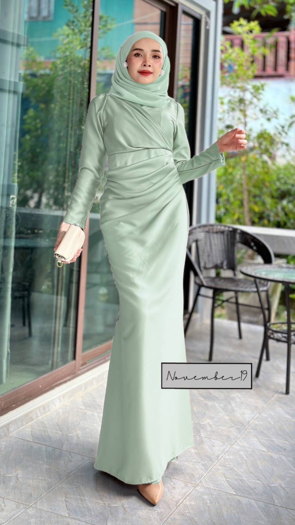 ชุดเดรสออกงาน เดรสยาว รุ่นฮาวา เนื้อผ้าซาร่า ชุดเดรสมุสลิม เดรสใส่ไปงานแต่ง ชุดนิกะห์ ชุดใส่รายอ ชุดเจ้าสาวมุสลิม ชุดเดรสออกงาน เดรสยาว รุ่นฮาวา เนื้อผ้าซาร่า ชุดเดรสมุสลิม เดรสใส่ไปงานแต่ง ชุดนิกะห์ ชุดใส่รายอ ชุดเจ้าสาวมุสลิม
