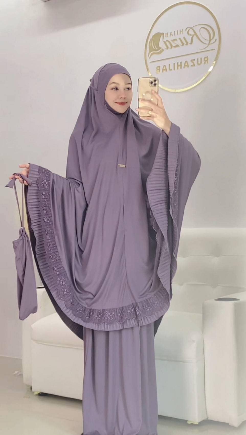 ชุดละหมาด ตะละกงผ้าละหมาดพร้อมส่ง รุ่น FANIA อัดพลีท แต่งลูกไม้ พร้อมส่ง 399 ส่งฟรี ชุดละหมาด ตะละกงผ้าละหมาดพร้อมส่ง รุ่น FANIA อัดพลีท แต่งลูกไม้ พร้อมส่ง 399 ส่งฟรี