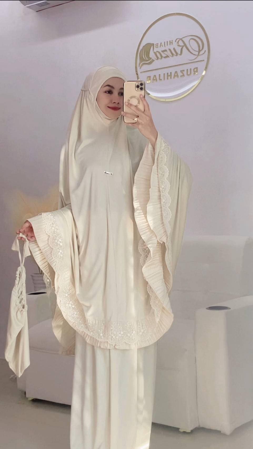 ชุดละหมาด ตะละกงผ้าละหมาดพร้อมส่ง รุ่น FANIA อัดพลีท แต่งลูกไม้ พร้อมส่ง 399 ส่งฟรี ชุดละหมาด ตะละกงผ้าละหมาดพร้อมส่ง รุ่น FANIA อัดพลีท แต่งลูกไม้ พร้อมส่ง 399 ส่งฟรี