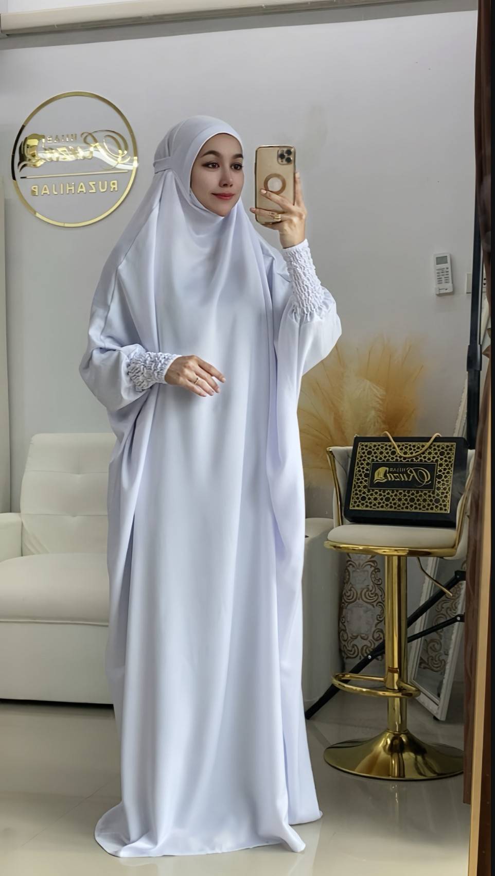 ชุดละหมาดยาวชิ้นเดียว ตะละกงชิ้นเดียว รุ่น Telekung Umroh ชุดละหมาดยาวชิ้นเดียว ตะละกงชิ้นเดียว รุ่น Telekung Umroh