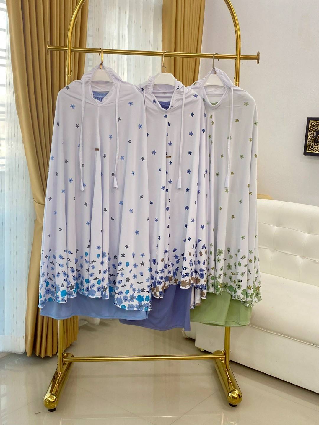 ตะละกงเด็ก ชุดละหมาดเด็ก ชุดใส่ละหมาดเด็ก ผ้าละหมาดสำหรับเด็กอิสลาม รุ่น ดอกซากุระ สำหรับเด็ก9-13ปี