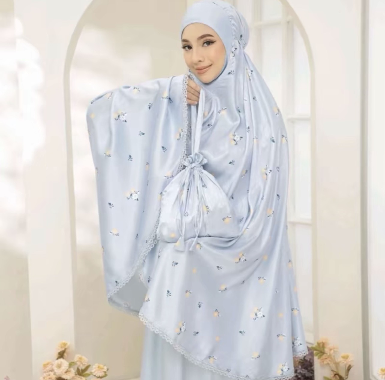 ชุดละหมาด ตะละกงพร้อมส่ง TELEKON SETERA JACQUARD รุ่น Bilqis