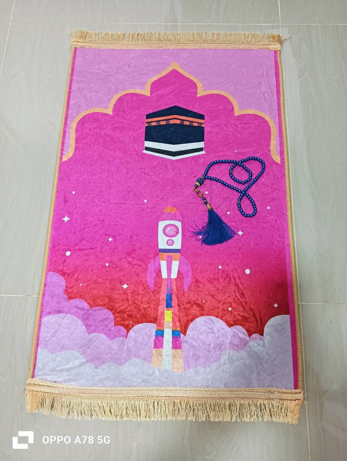 ผ้าปูละหมาดสำหรับเด็กอิสลาม พรมละหมาดเด็ก3D ขนาด 45x70cm