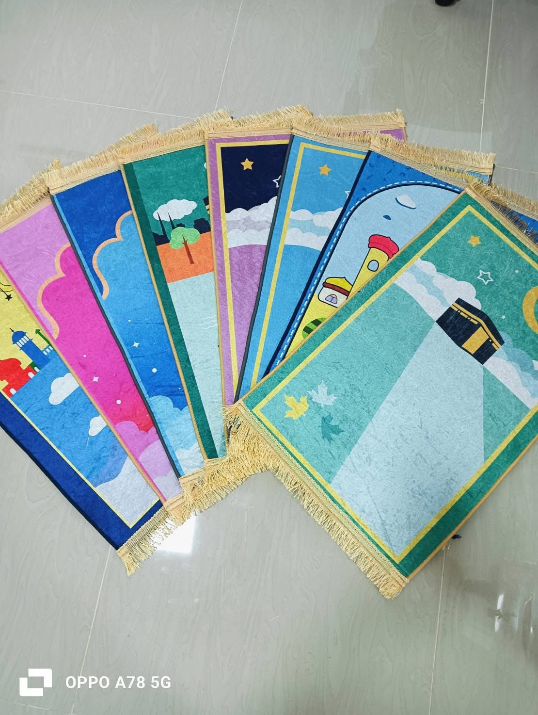 ผ้าปูละหมาดสำหรับเด็กอิสลาม พรมละหมาดเด็ก3D ขนาด 45x70cm