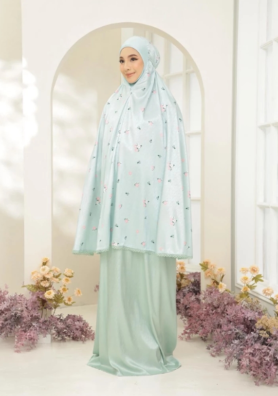 ชุดละหมาด ตะละกงพร้อมส่ง TELEKONG SETERA JACQUARD รุ่น Bilqis