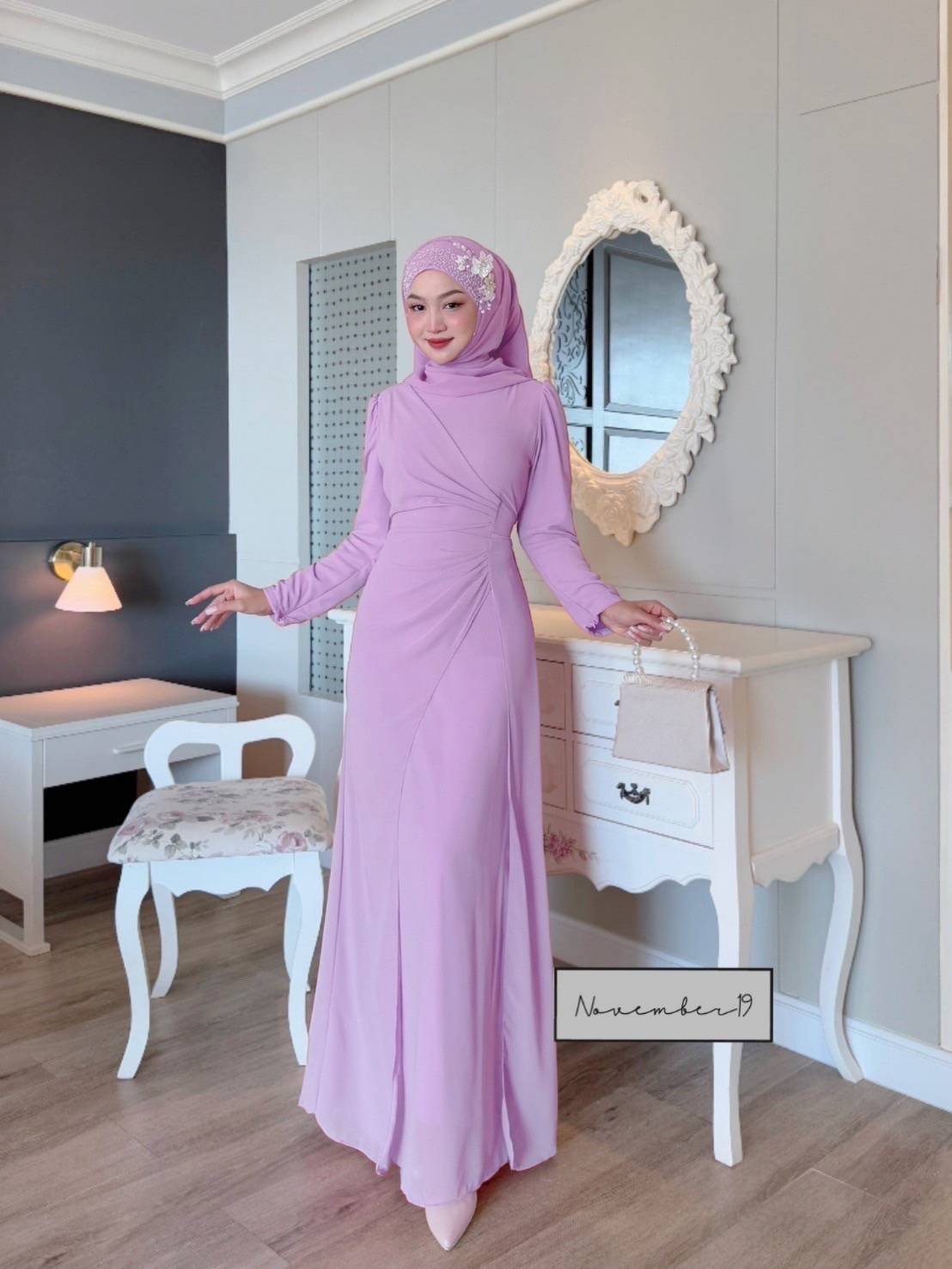 Dress ชุดเดรสรุ่นจินนี่ชีฟอง เดรสมุสลิม ชุดอิสลามหญิง เดรสผ้าชีฟอง เดรสสวยๆใส่ออกงาน ใส่รายอ ใส่นิกะห์ เดรสพร้อมส่ง