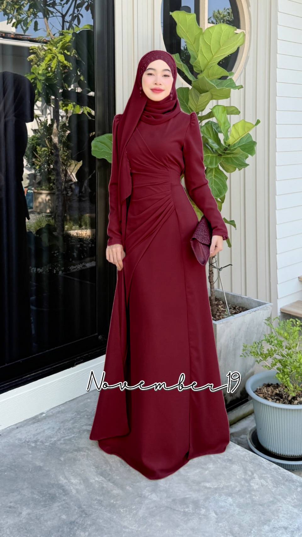 Dress ชุดเดรสรุ่นจินนี่ชีฟอง เดรสมุสลิม ชุดอิสลามหญิง เดรสผ้าชีฟอง เดรสสวยๆใส่ออกงาน ใส่รายอ ใส่นิกะห์ เดรสพร้อมส่ง