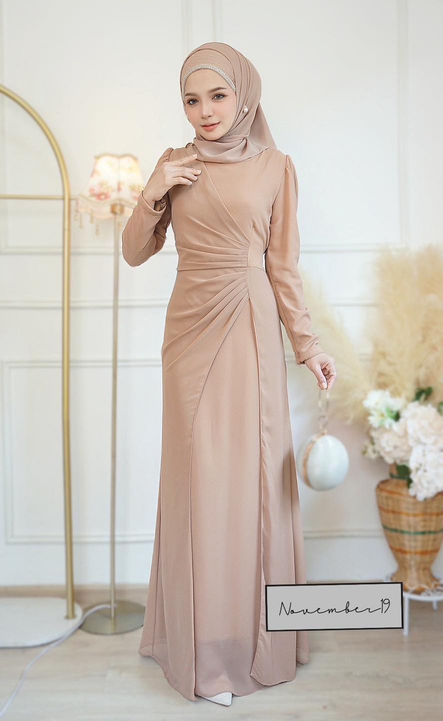 Dress ชุดเดรสรุ่นจินนี่ชีฟอง เดรสมุสลิม ชุดอิสลามหญิง เดรสผ้าชีฟอง เดรสสวยๆใส่ออกงาน ใส่รายอ ใส่นิกะห์ เดรสพร้อมส่ง