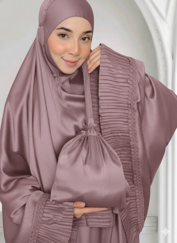 ชุดใส่ละหมาด ชุดละหมาดพกพา ตะละกง(talakong) ผ้าละหมาด telekungtravel ชุดละหมาดผู้ใหญ่