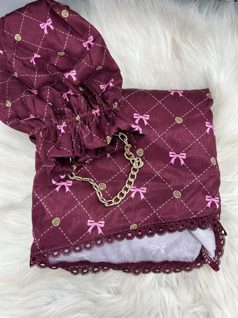 ตะละกงพกพา ชุดละหมาดราคาถูก เนื้อผ้าซาตินผ้าลื่นเย็นใส่สบายไม่ร้อน มาพร้อมกระเป๋าพกพาสีเข้าชุด พร้อมส่ง